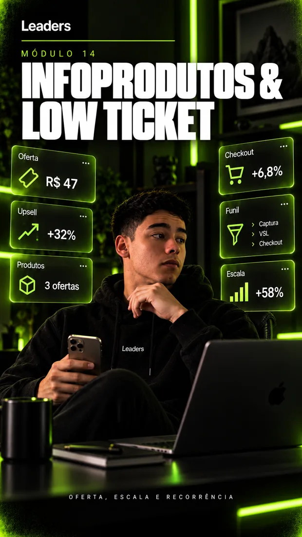 Capa do módulo Infoprodutos Low Ticket